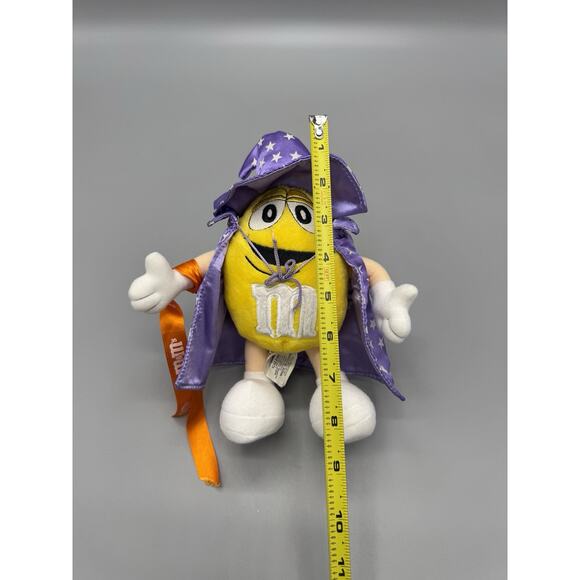 Vintage Galerie M&M’s Yellow Wizard Plush 8” In Purple Cape Stuffed Candy Doll - Picture 2 of 8